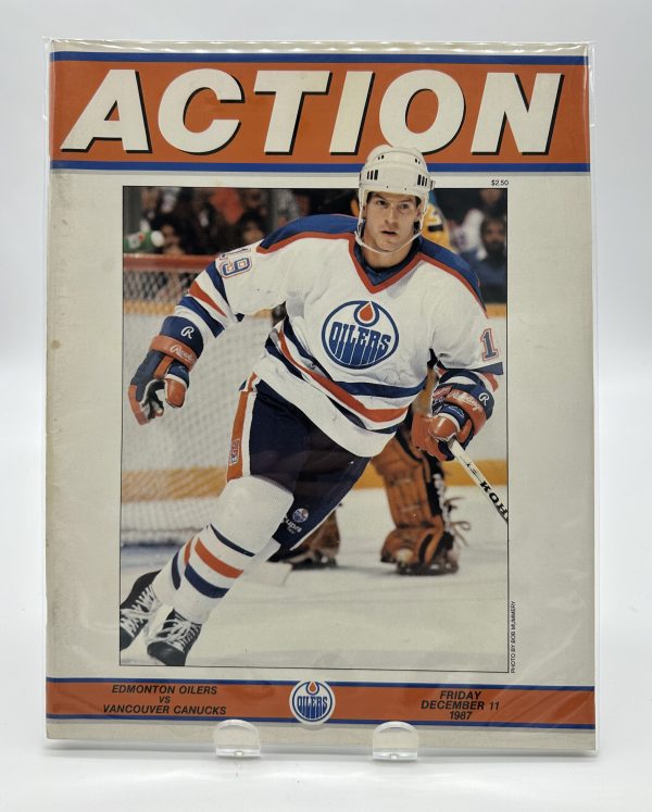 Action Edmonton Oilers Official Program December 11 1987 VS. Canucks